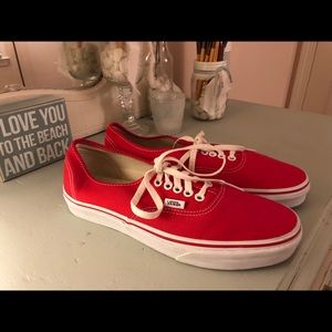 Size 10 Red Authentic Style Vans